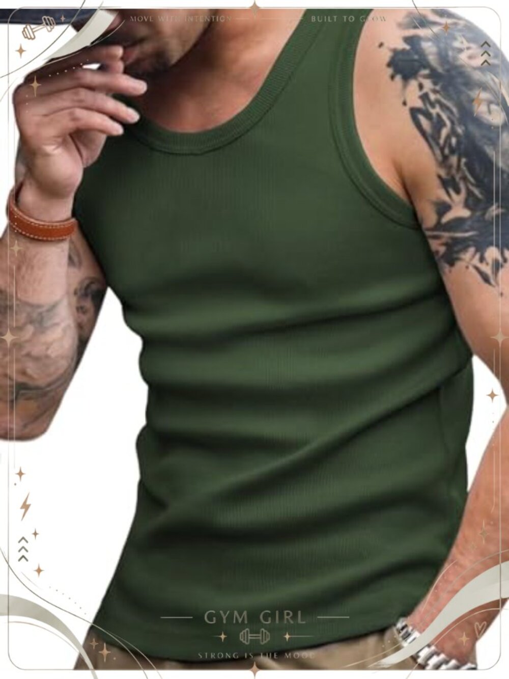 Men's Ribbed Tank Top Quick Dry Sleeveless Workout Gym Muscle Shirt